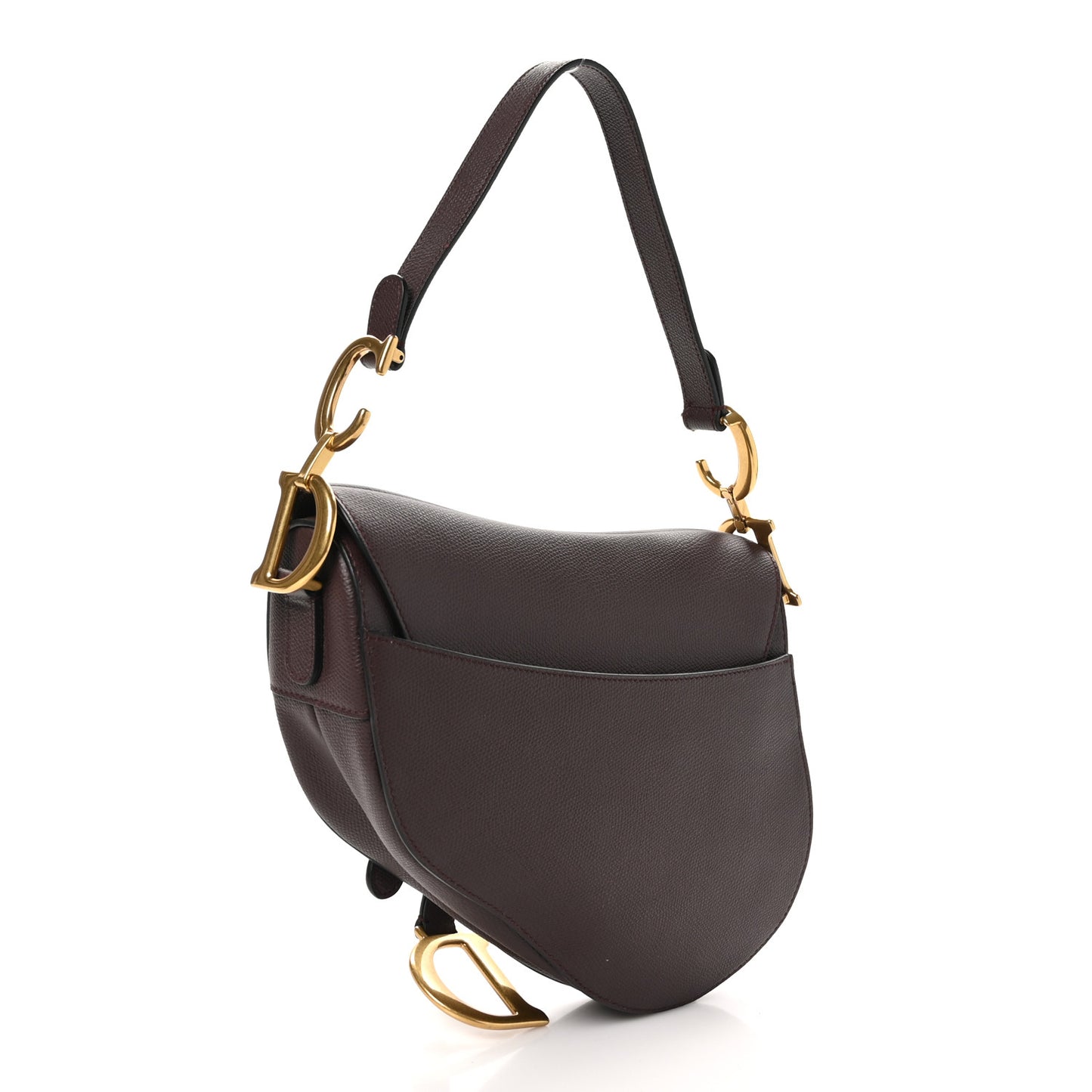 Grained Calfskin Saddle Bag  Burgundy