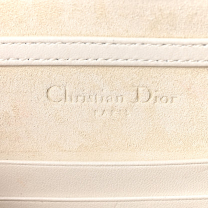 Christian Dior Metallic Patent Studded Diorama Top Handle Wallet on Chain Pouch Silver 7 of 11