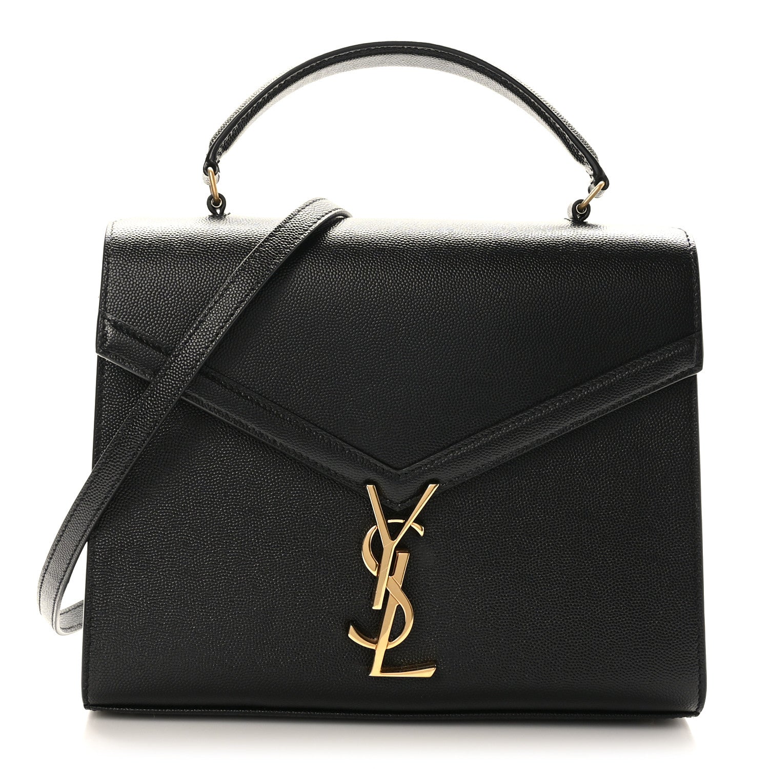 Saint Laurent Grain de Poudre Medium Classic Monogram Cassandra Top Handle Black 1 of 9