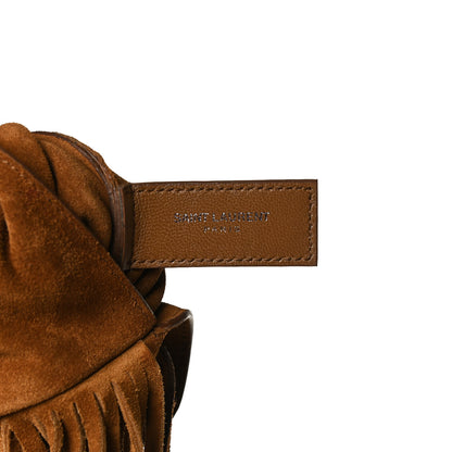 Saint Laurent Suede Fringe Toy Monogram Anita Crossbody Bag Light Ocre 5 of 6
