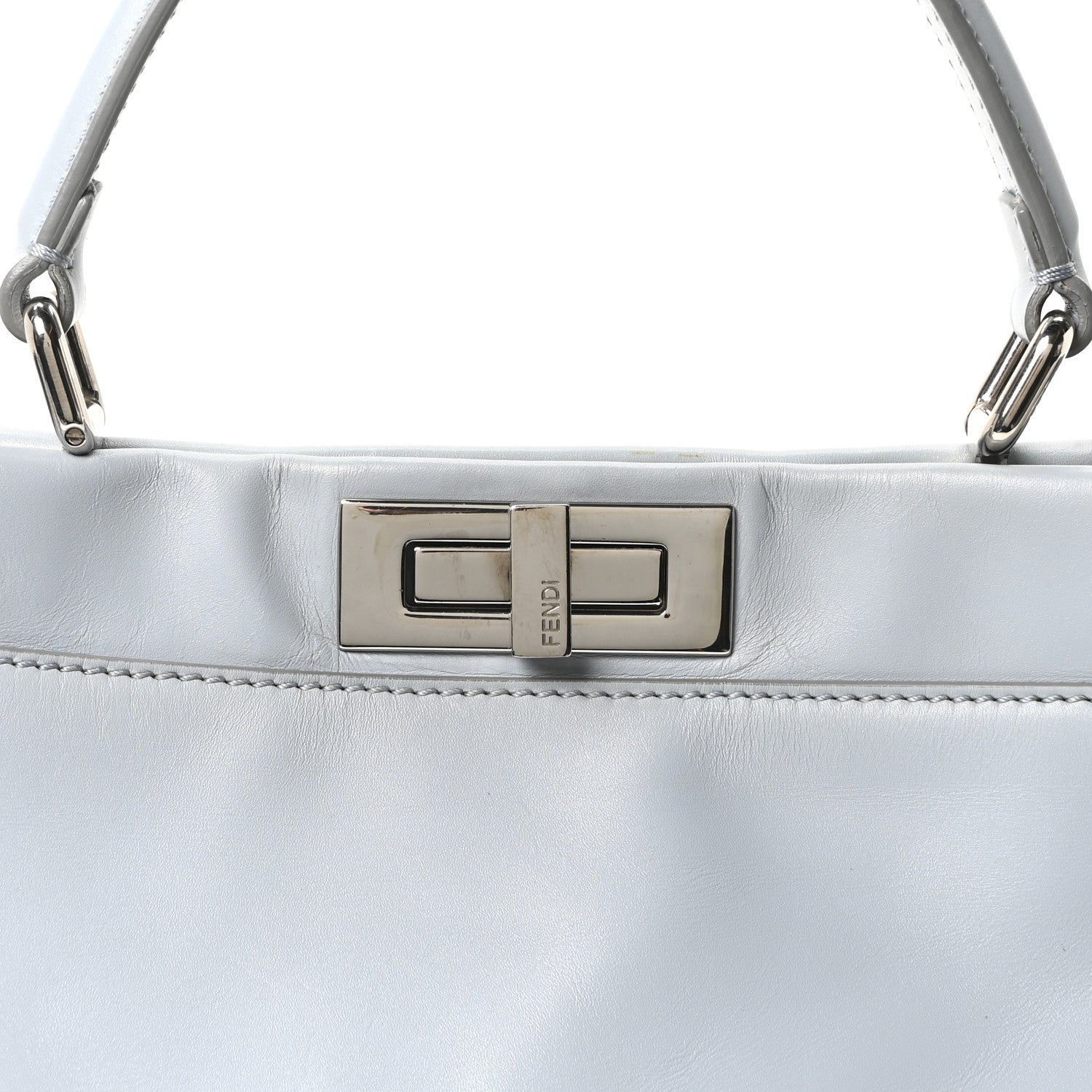 Fendi Vitello Morgan Shiny Nappa Medium Peekaboo Iconic Satchel Polvere Sunflower 8 of 10
