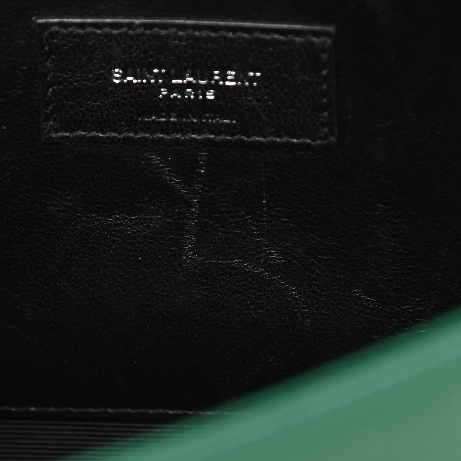 Saint Laurent Grain De Poudre Calfskin Medium Classic Monogram Kate Tassel Satchel Green 7 of 10