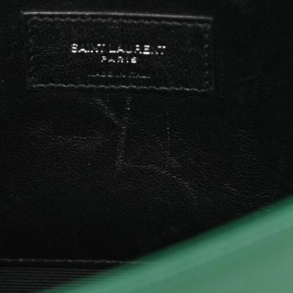 Saint Laurent Grain De Poudre Calfskin Medium Classic Monogram Kate Tassel Satchel Green 7 of 10
