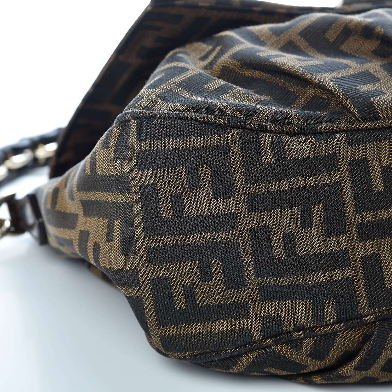 Fendi Zucca Patent Mia Shoulder Flap Tobacco 8 of 9