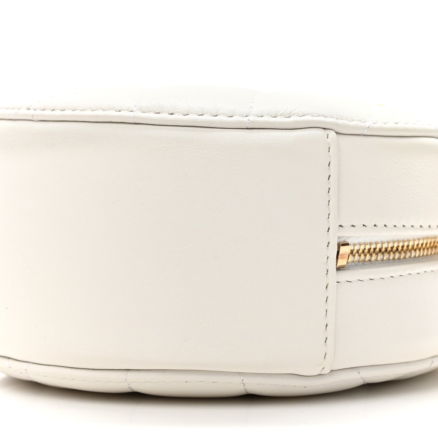 Chanel Lambskin Quilted Pearl Round Clutch With Chain White 8 of 9