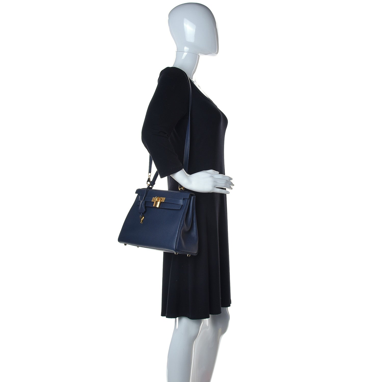 Hermes Togo Kelly Retourne 28 Bleu Nuit 2 of 39
