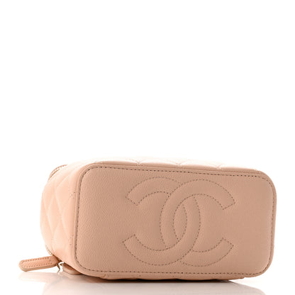 Chanel Caviar Quilted Small Vanity Case With Chain Light Beige 4 of 12