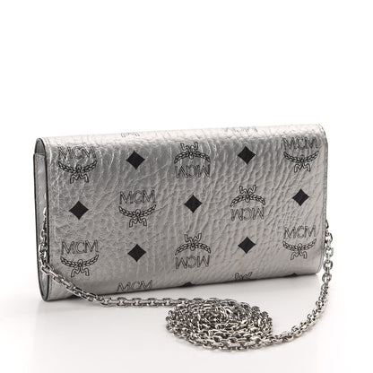 MCM Metallic Visetos Patricia Wallet On Chain Silver 3 of 12