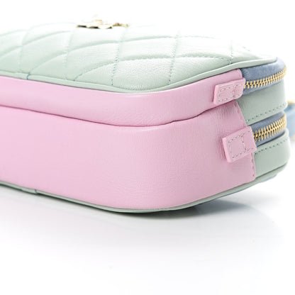 Chanel Goatskin Quilted Waist Bag Green Blue Pink 12 of 12