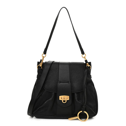 Chloe Grained Lambskin Calfskin Small Lexa Shoulder Bag Black 1 of 10