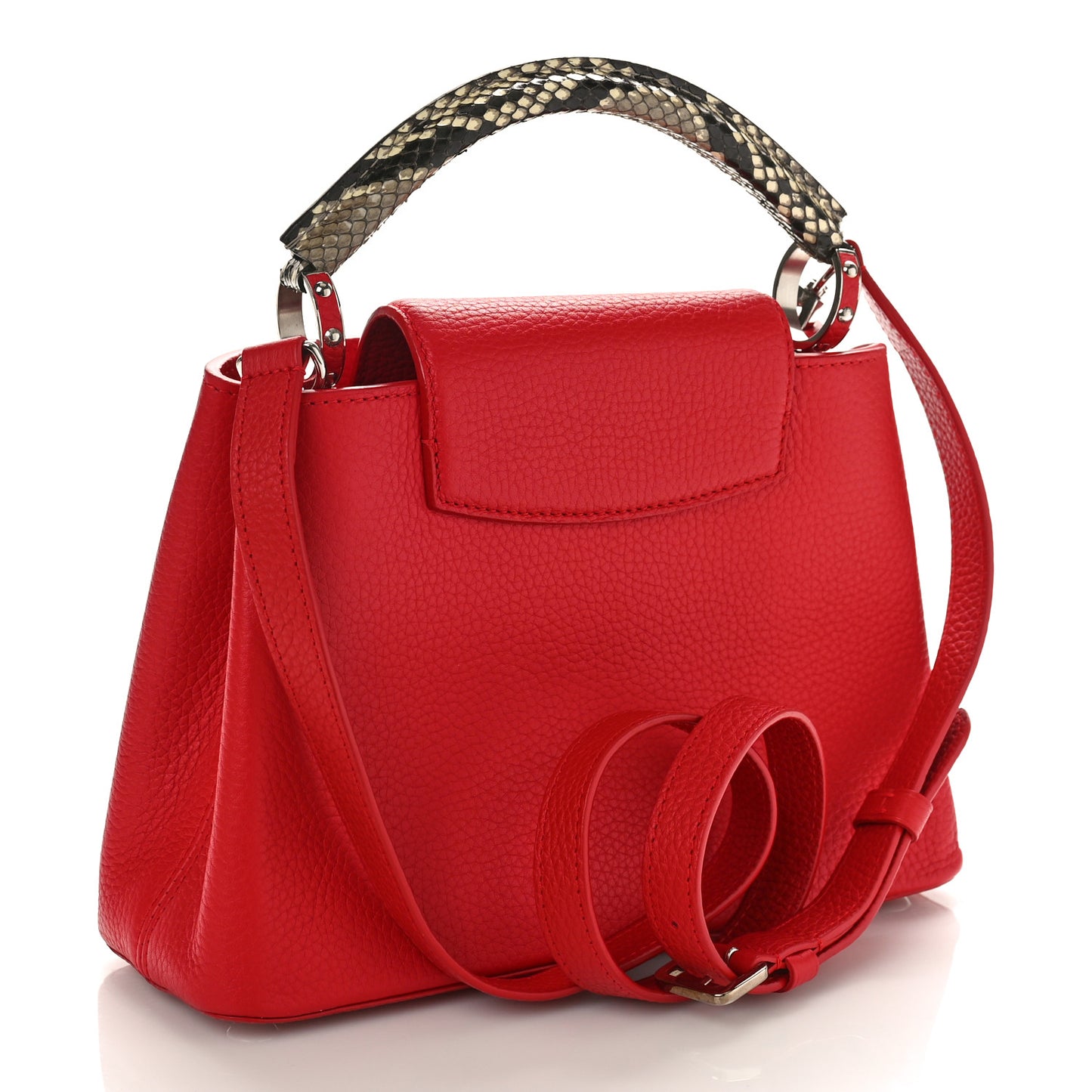 Taurillon Snakeskin Capucines PM Rubis