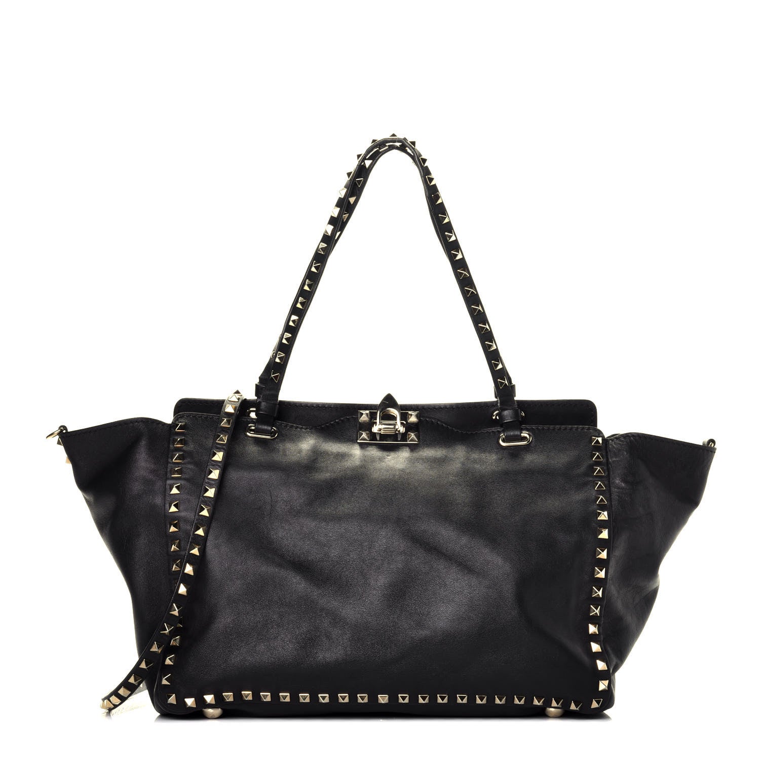 Valentino Garavani Vitello Medium Rockstud Tote Black 1 of 10