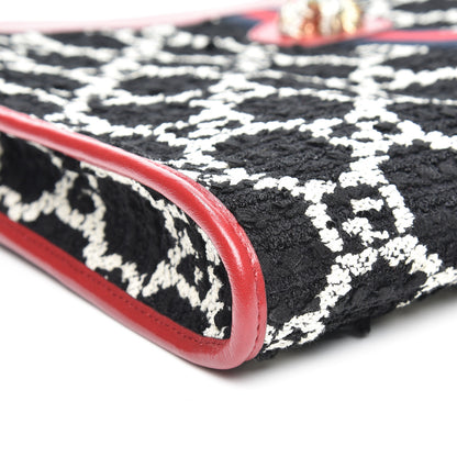 Gucci Tweed GG Monogram Large Rajah Chain Tote Romantic Cherry Black White 6 of 10
