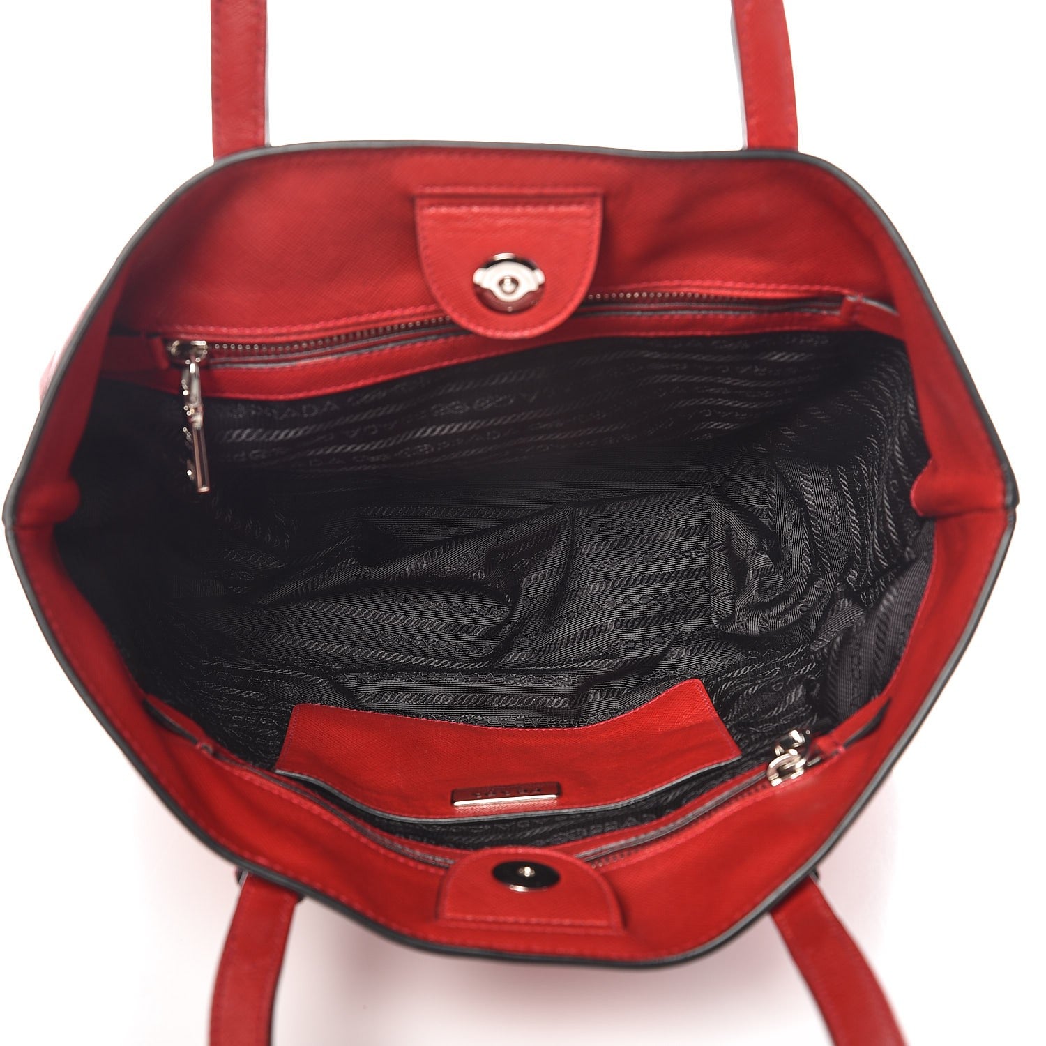 Prada Saffiano Soft Tote Fuoco 5 of 11