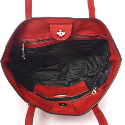 Prada Saffiano Soft Tote Fuoco 5 of 11