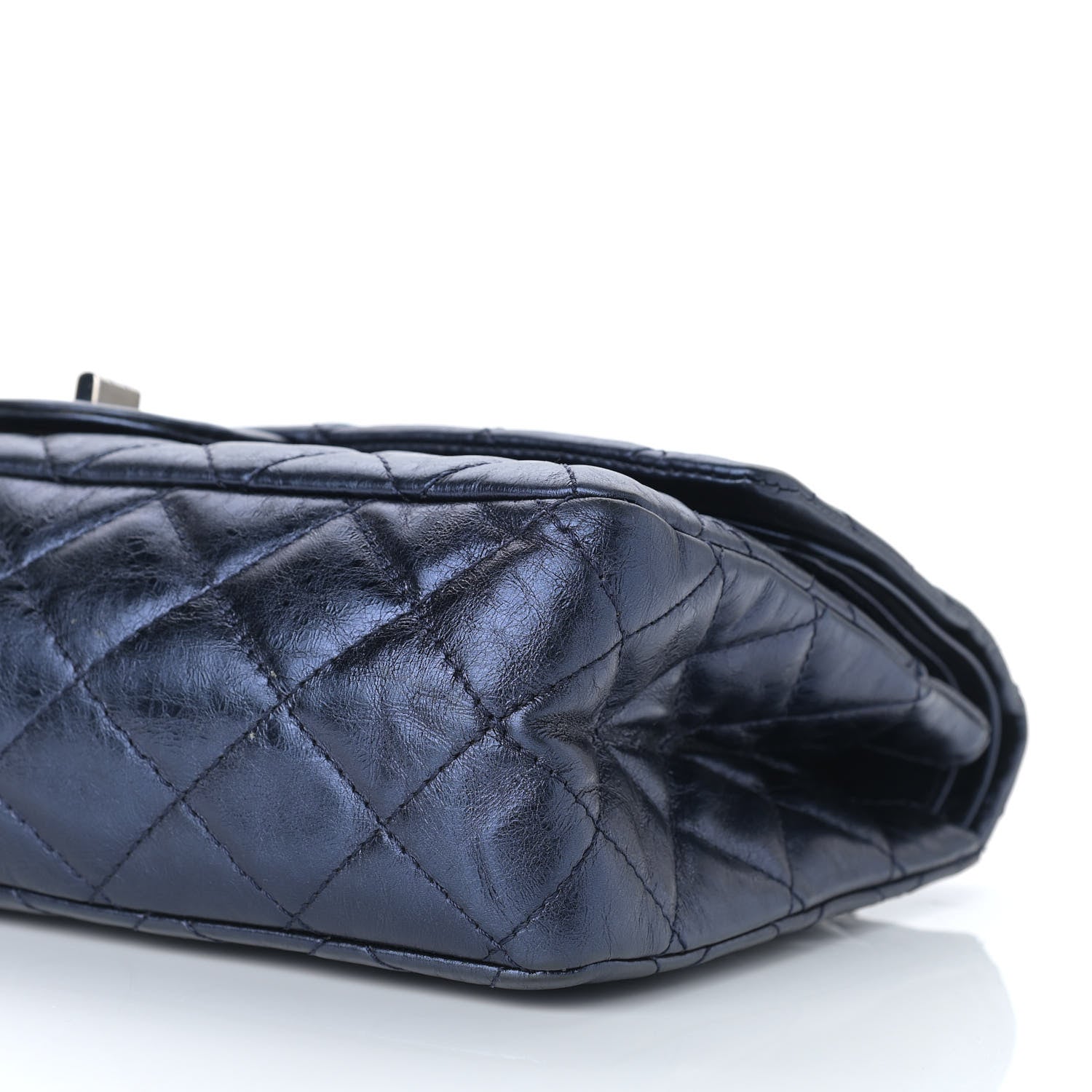 Chanel Metallic Aged Calfskin Quilted 2.55 Reissue 227 Flap Dark Navy Blue 9 of 9