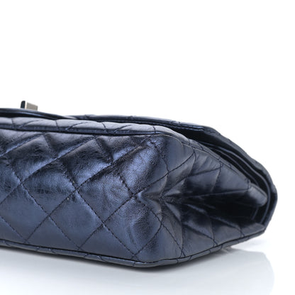 Chanel Metallic Aged Calfskin Quilted 2.55 Reissue 227 Flap Dark Navy Blue 9 of 9