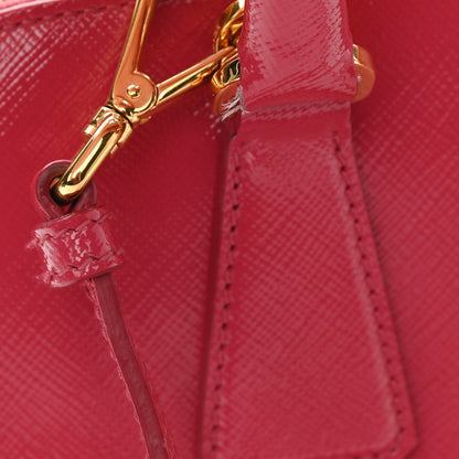 Prada Saffiano Vernice Small Promenade Tote Peonia 7 of 10