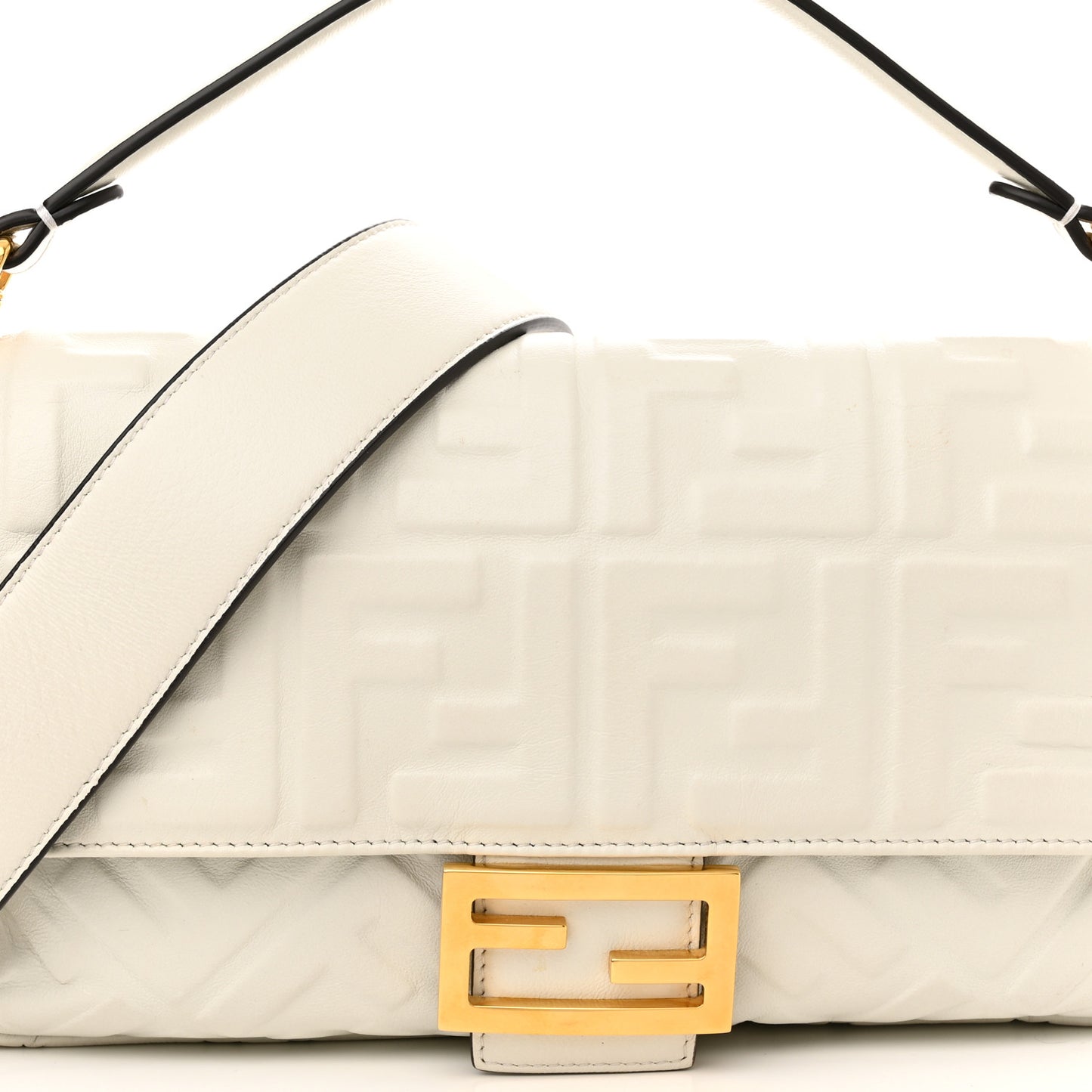 Nappa FF 1974 Embossed Baguette White