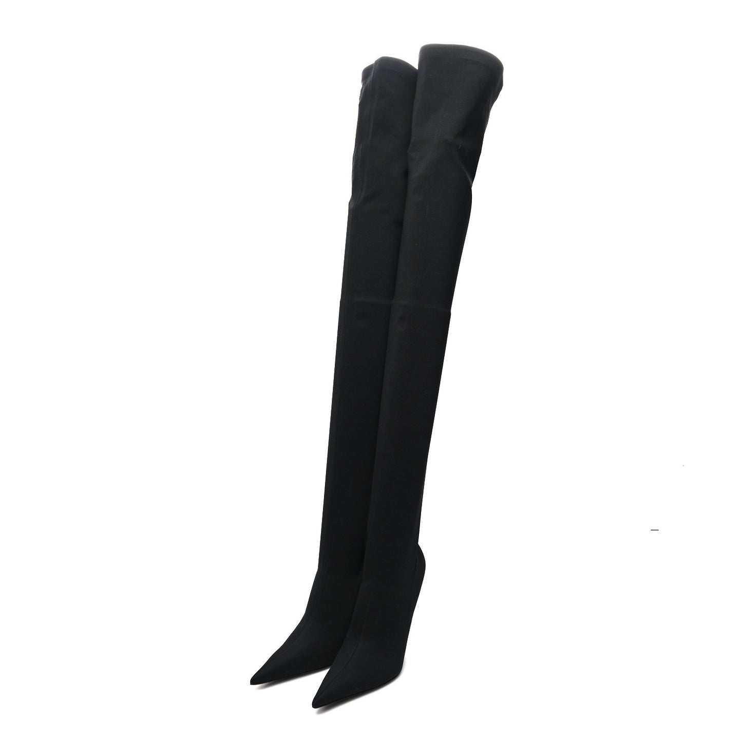 Spandex Pointed Toe Knife Thigh High Boots 38 Black