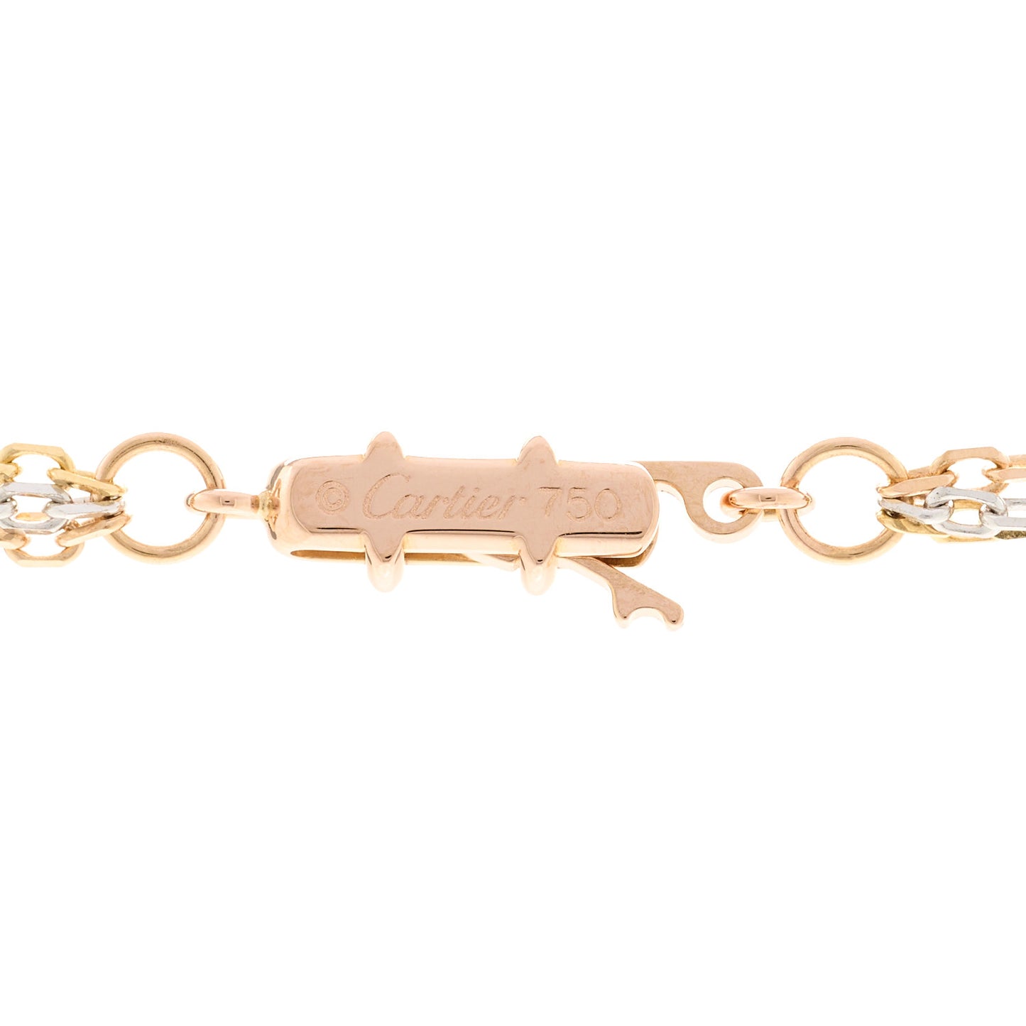 18K Pink Yellow White Gold Diamond Black Lacquer Trinity Panthere De Cartier Pendant Necklace