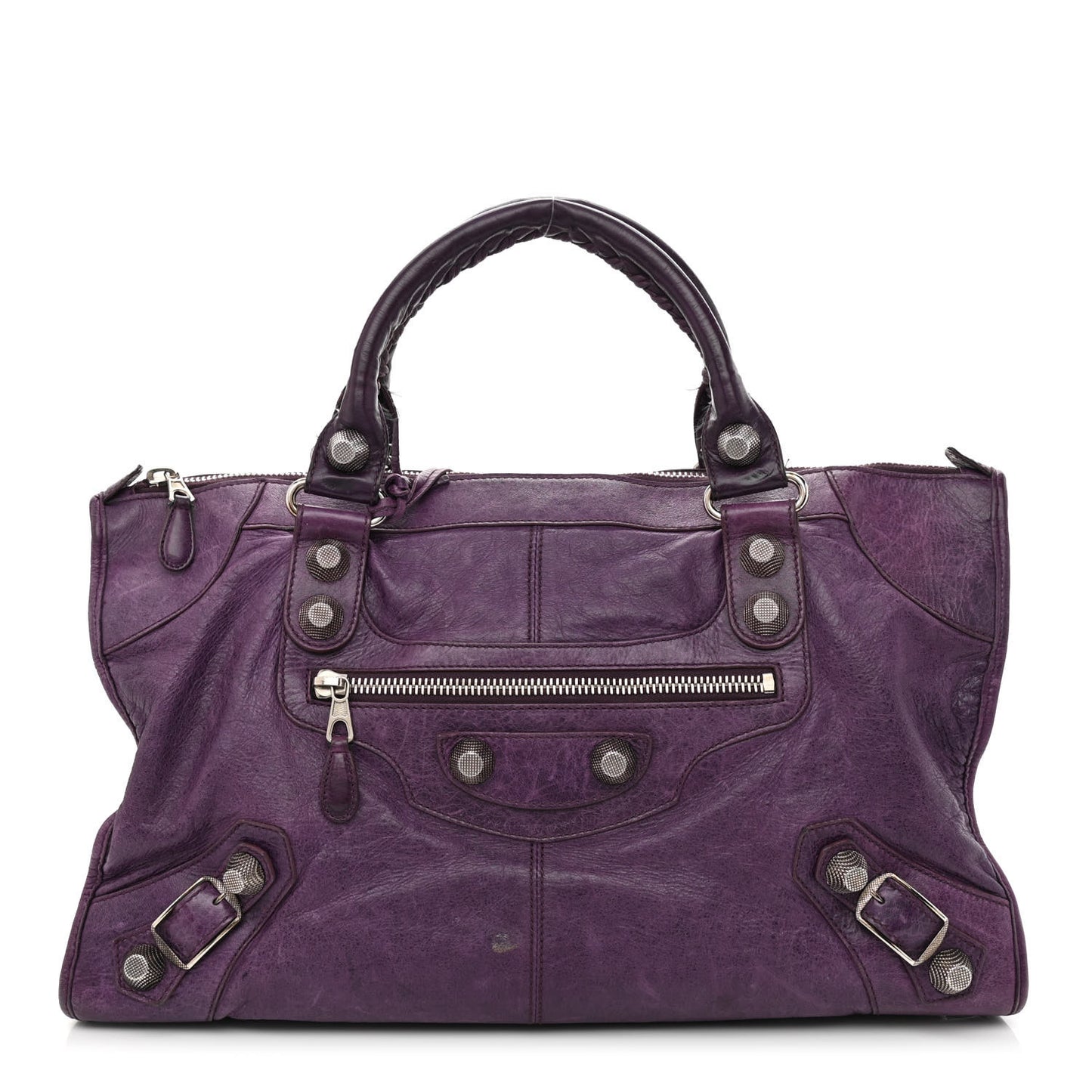 Agneau Giant 21 Silver Hardware Work Raisin