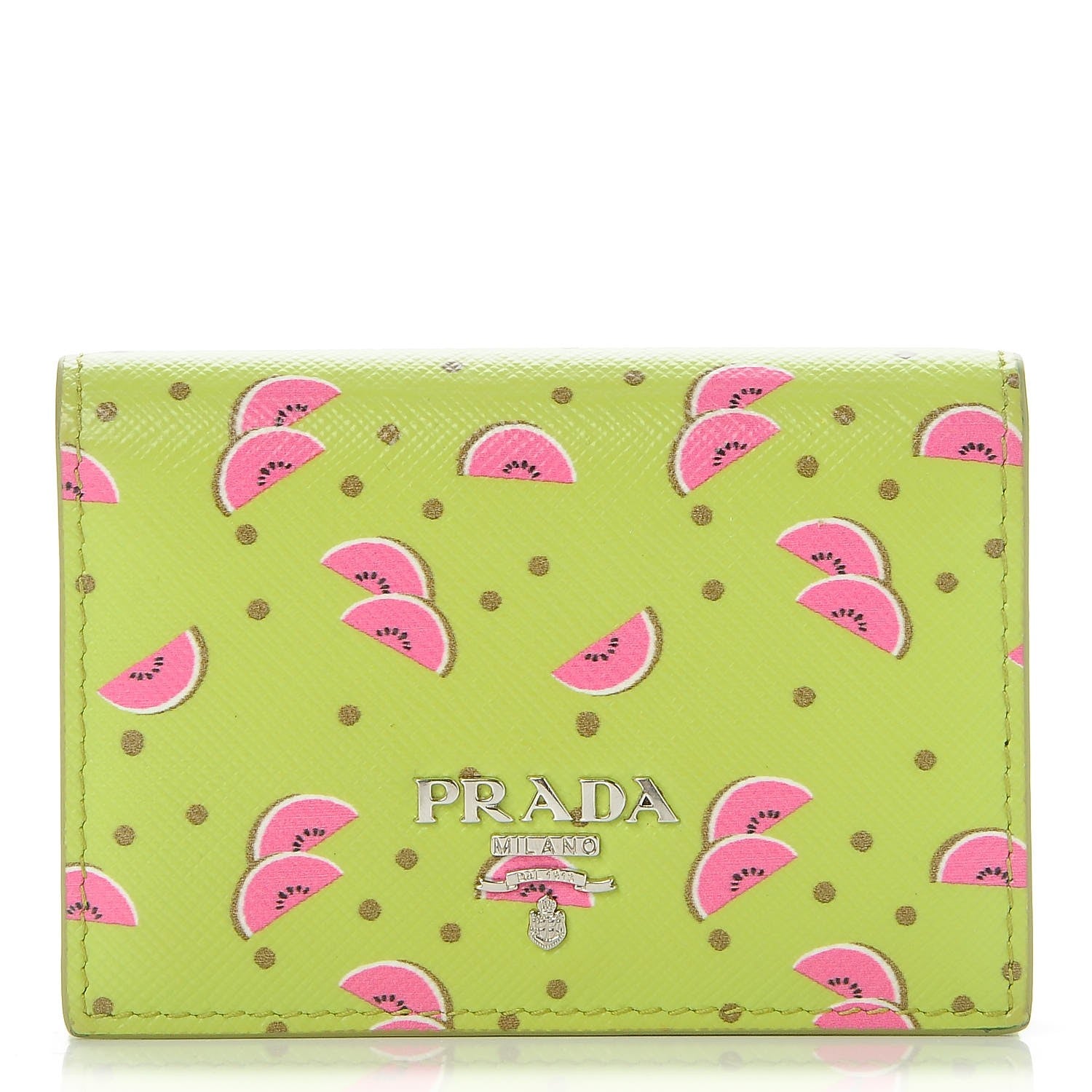 Prada Saffiano Watermelon Print Card Holder Erba 1 of 8