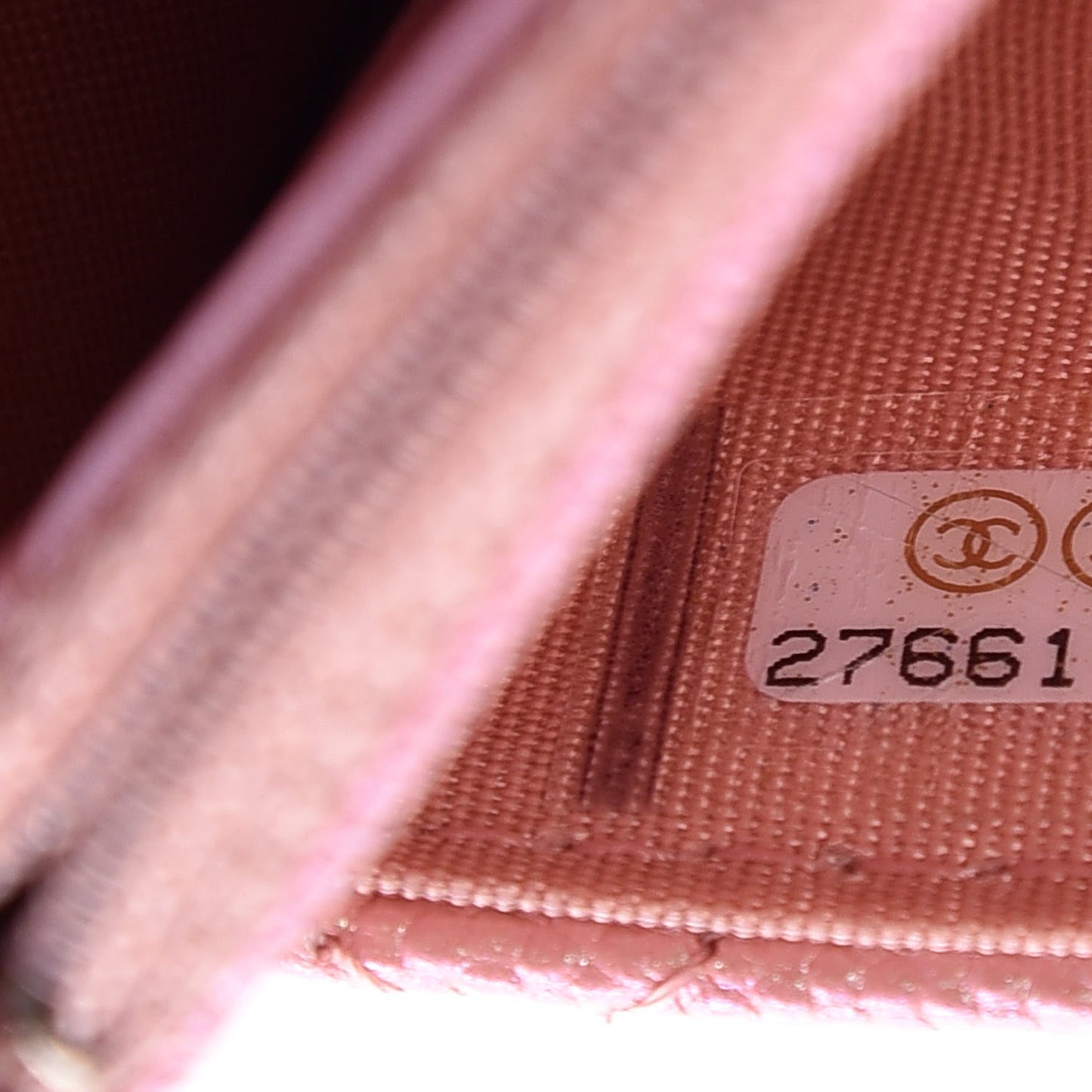 Iridescent Caviar Quilted Wallet on Chain WOC Rose Pink