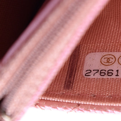 Chanel Iridescent Caviar Quilted Wallet on Chain WOC Rose Pink 8 of 11