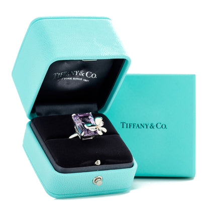 Tiffany Sterling Silver 18K Rose Gold Amethyst Return to Tiffany Love Bugs Butterfly Ring 54 7 6 of 6