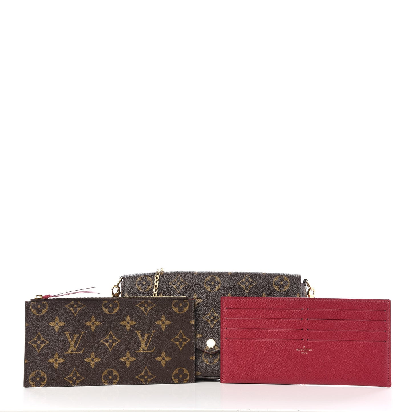 Monogram Pochette Felicie Chain Wallet Fuchsia