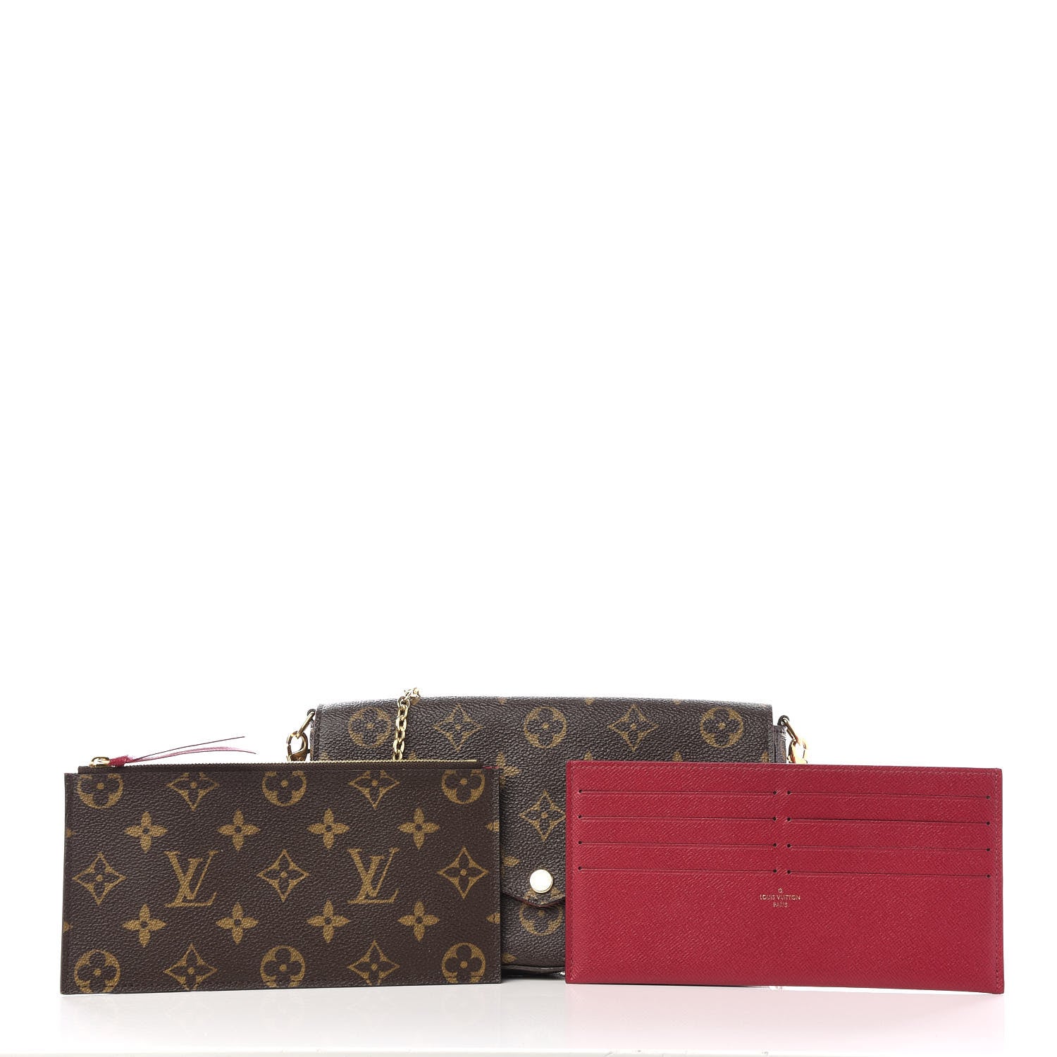 Louis Vuitton Monogram Pochette Felicie Chain Wallet Fuchsia 12 of 12