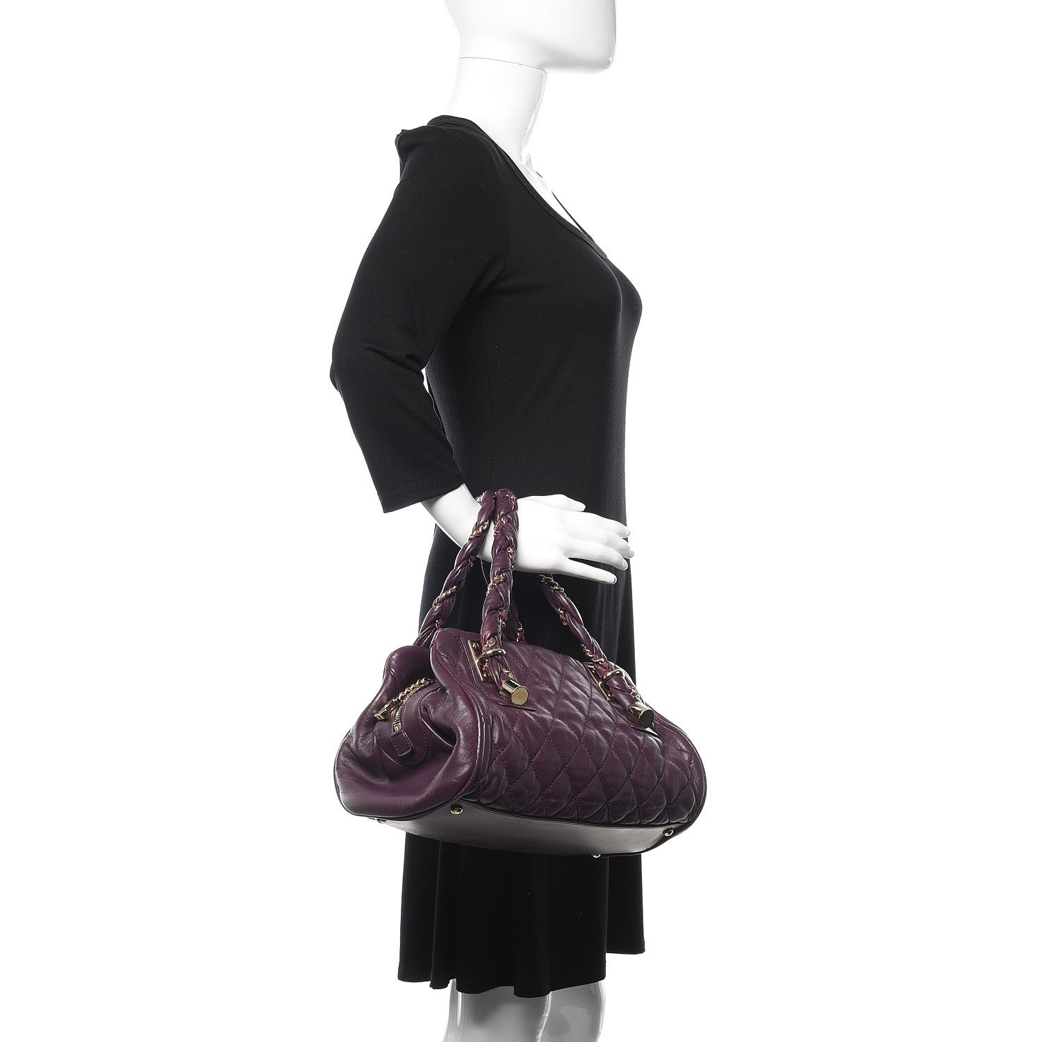 Chanel Lambskin Lady Braid Bowler Purple 2 of 11