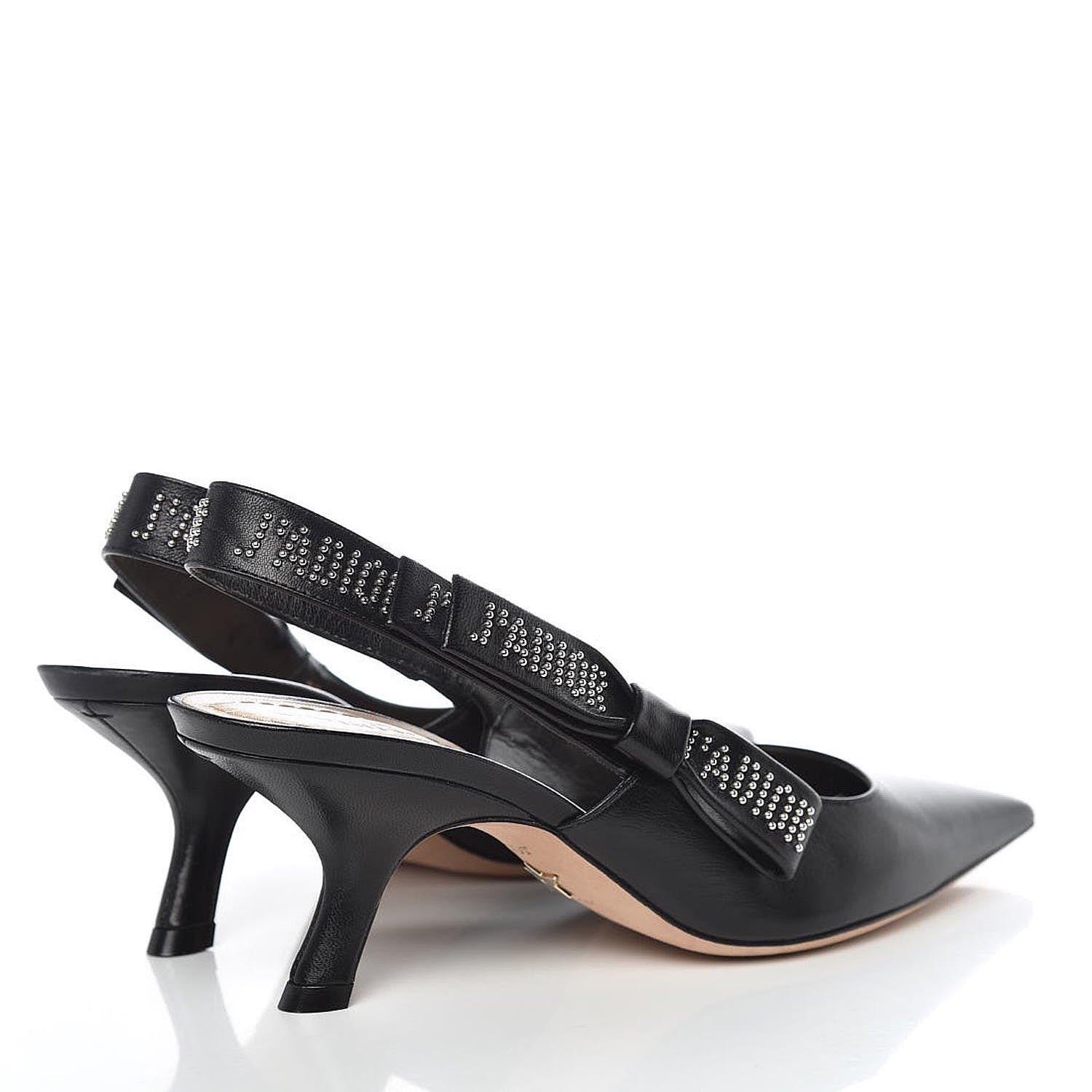Christian Dior Lambskin Studded J'Adior Slingback 65mm Pumps 37 Black 4 of 12