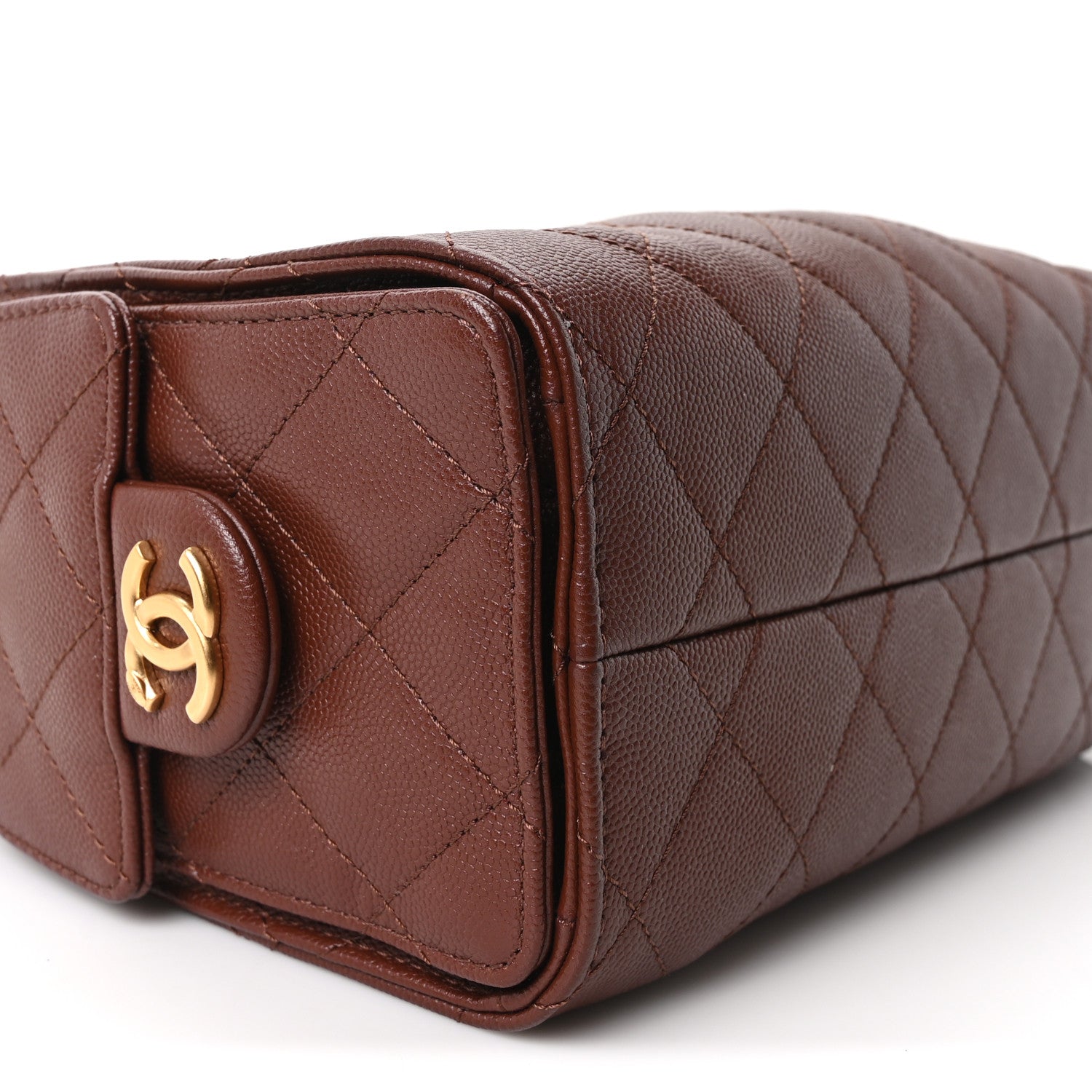 Chanel Caviar Quilted Mini Chanel 25 Handbag Brown 9 of 10
