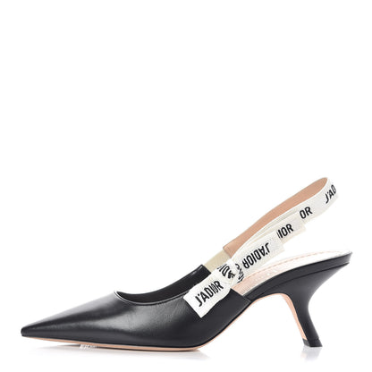 Christian Dior Lambskin Ribbon J'Adior Slingback 65mm Pumps 39 Black 1 of 8