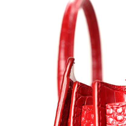 Saint Laurent Calfskin Crocodile Embossed Nano Sac De Jour Red 13 of 13