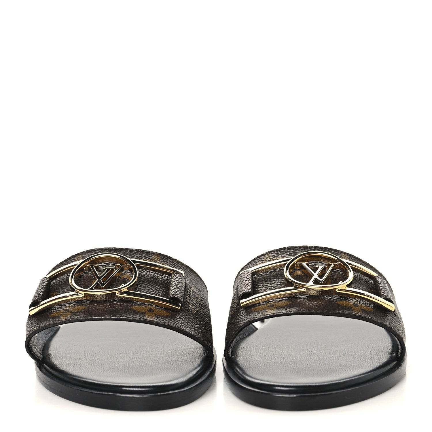 Louis Vuitton Patent Monogram Lock It Flat Mules 37 1855884