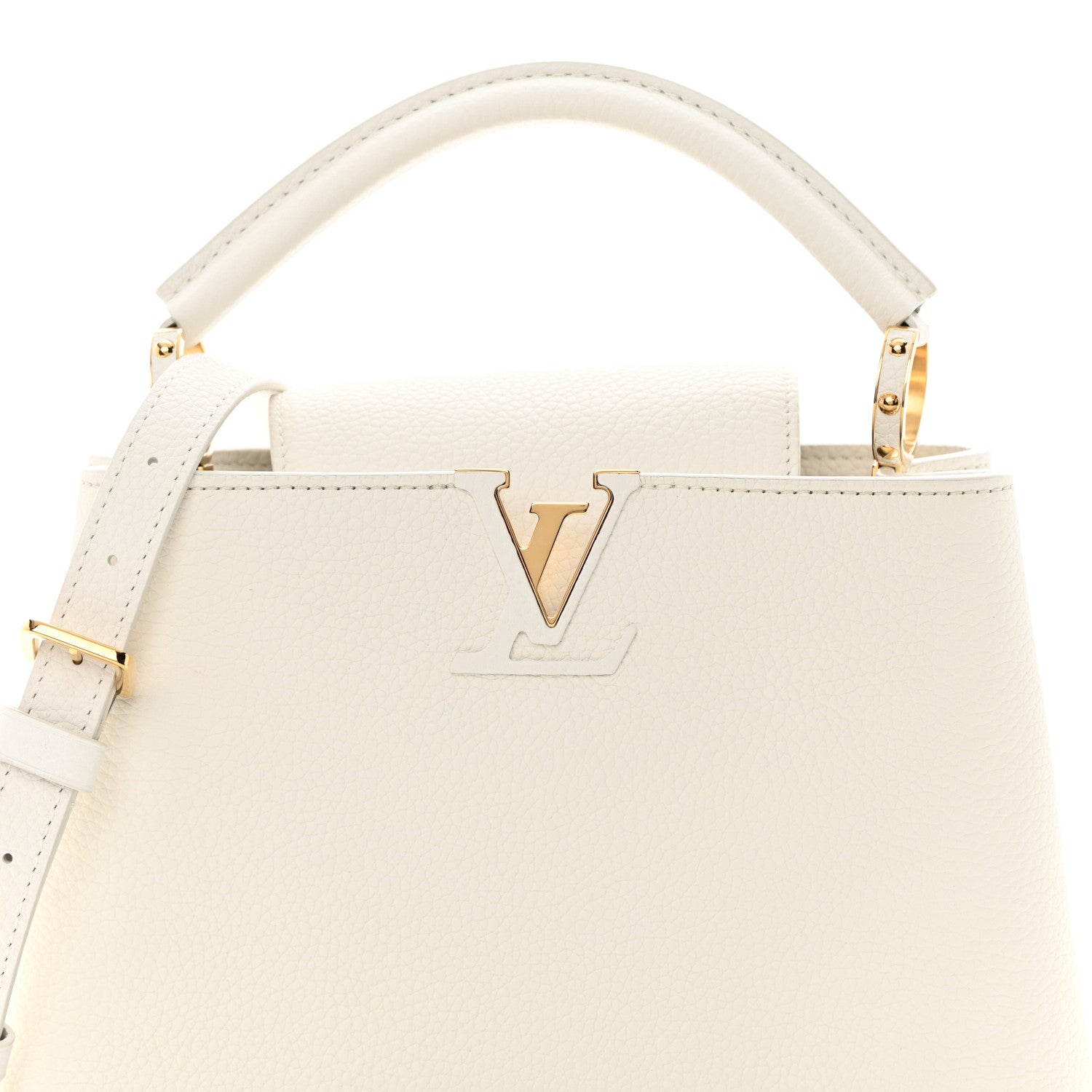 Louis Vuitton Taurillon Capucines BB Snow 7 of 10