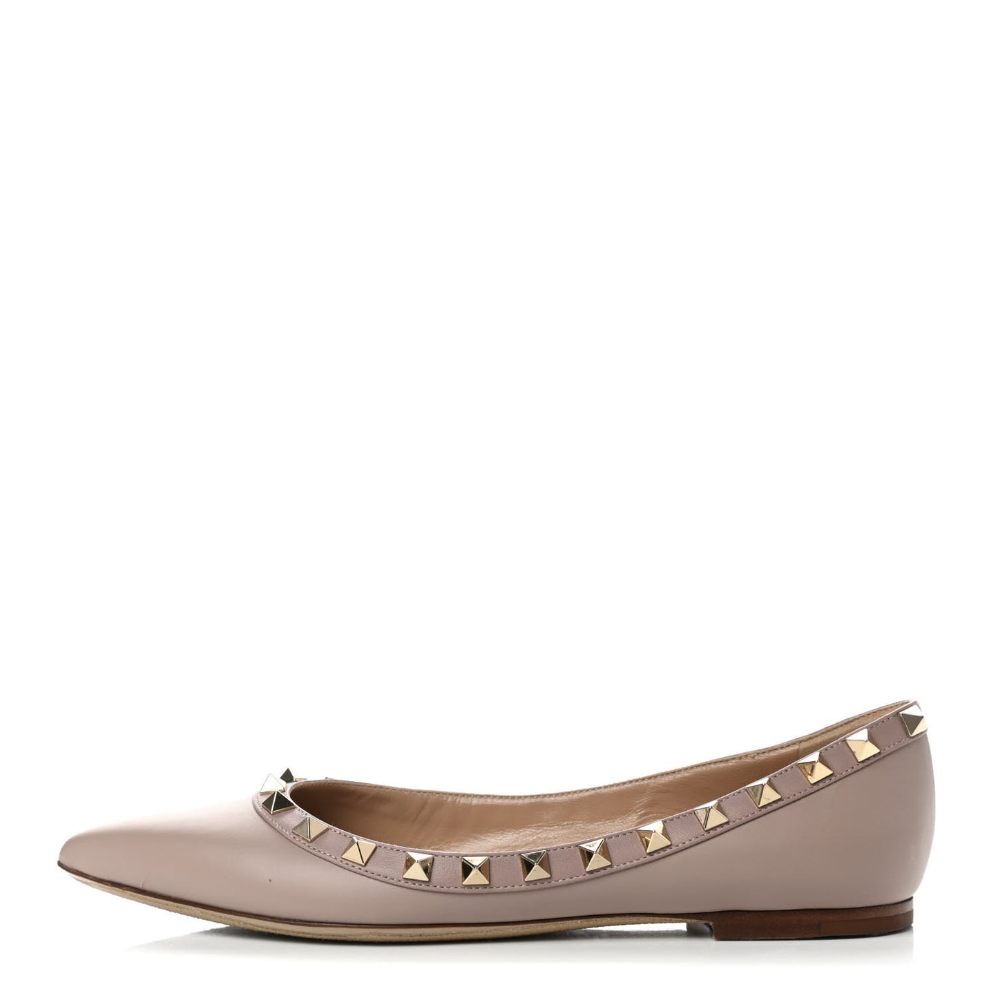 Nappa Rockstud Ballerina Flats 36 Poudre