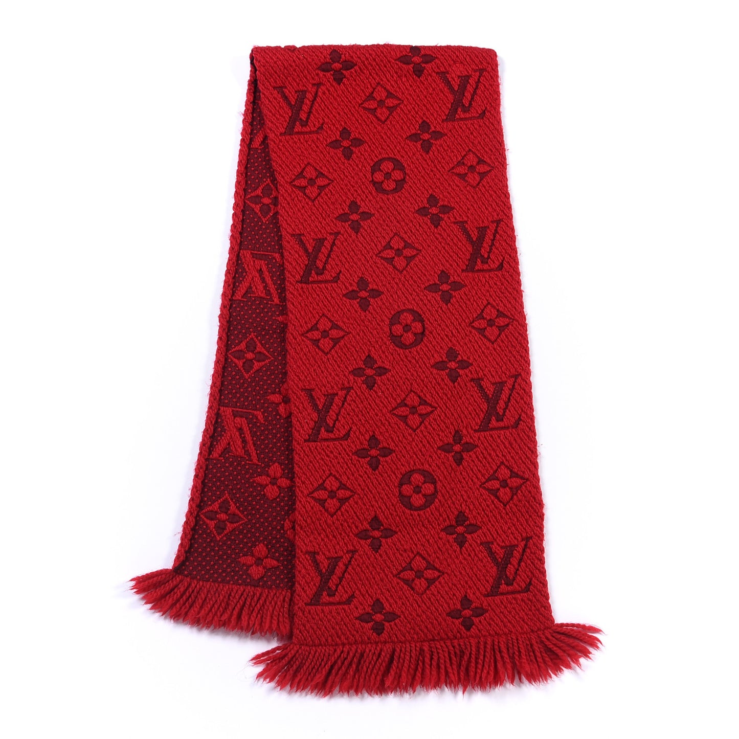 Wool Silk Logomania Scarf Rubis