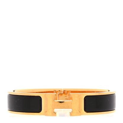 Hermes Enamel Narrow Clic Clac H Bracelet PM Black 1 of 4