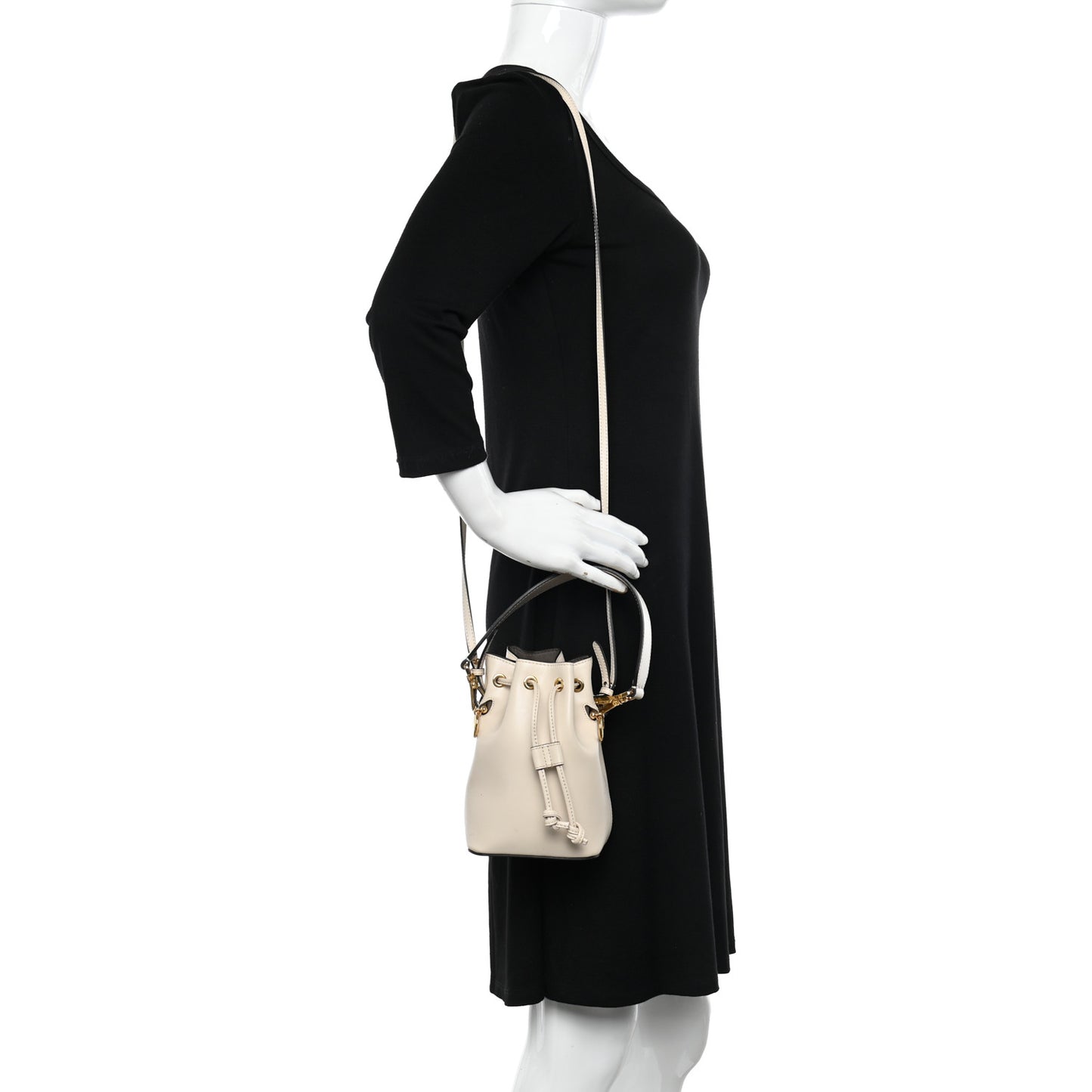 Vitello Cruise F is Fendi Mini Mon Tresor Bucket Bag Optical White
