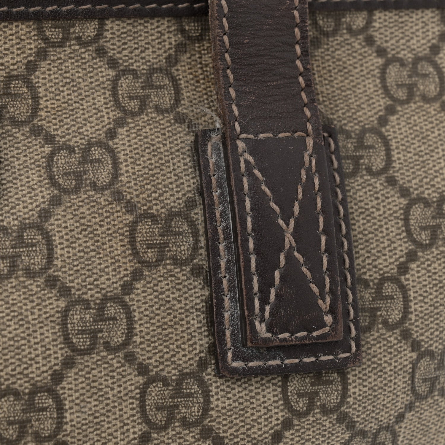 Gucci GG Supreme Monogram Medium Zippered Shopping Tote Dark Brown 18 of 18