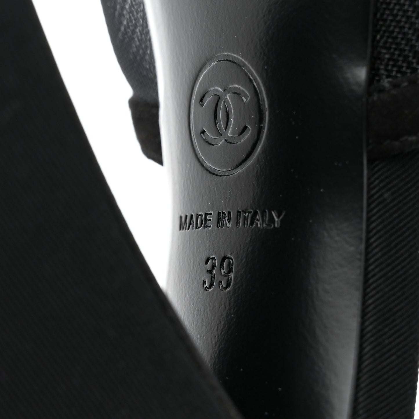 Mesh Suede Calfskin Pearl Mule 39 Black