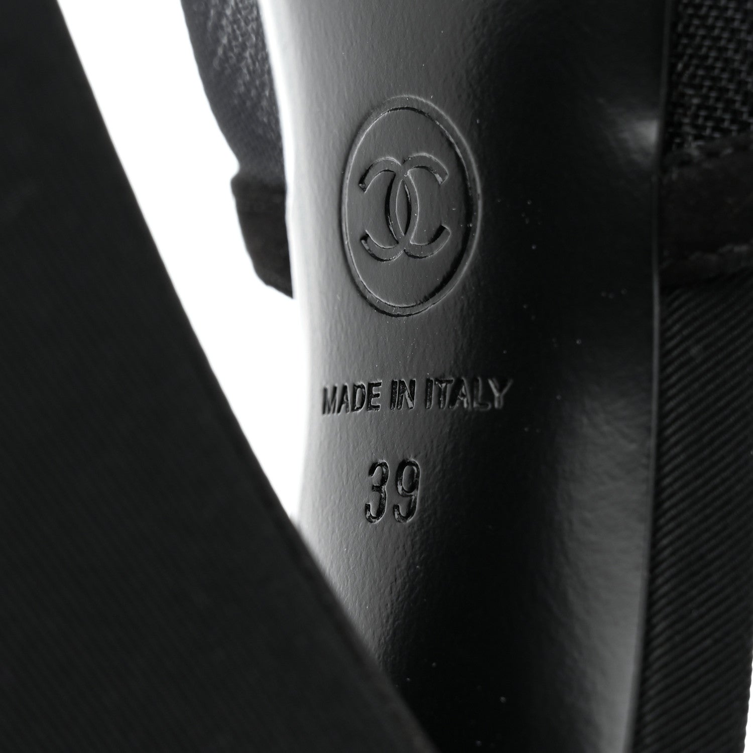 Chanel Mesh Suede Calfskin Pearl Mule 39 Black 7 of 8