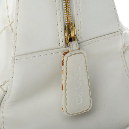 Chanel Calfskin Wild Stitch Top Handle Bag White 20 of 26