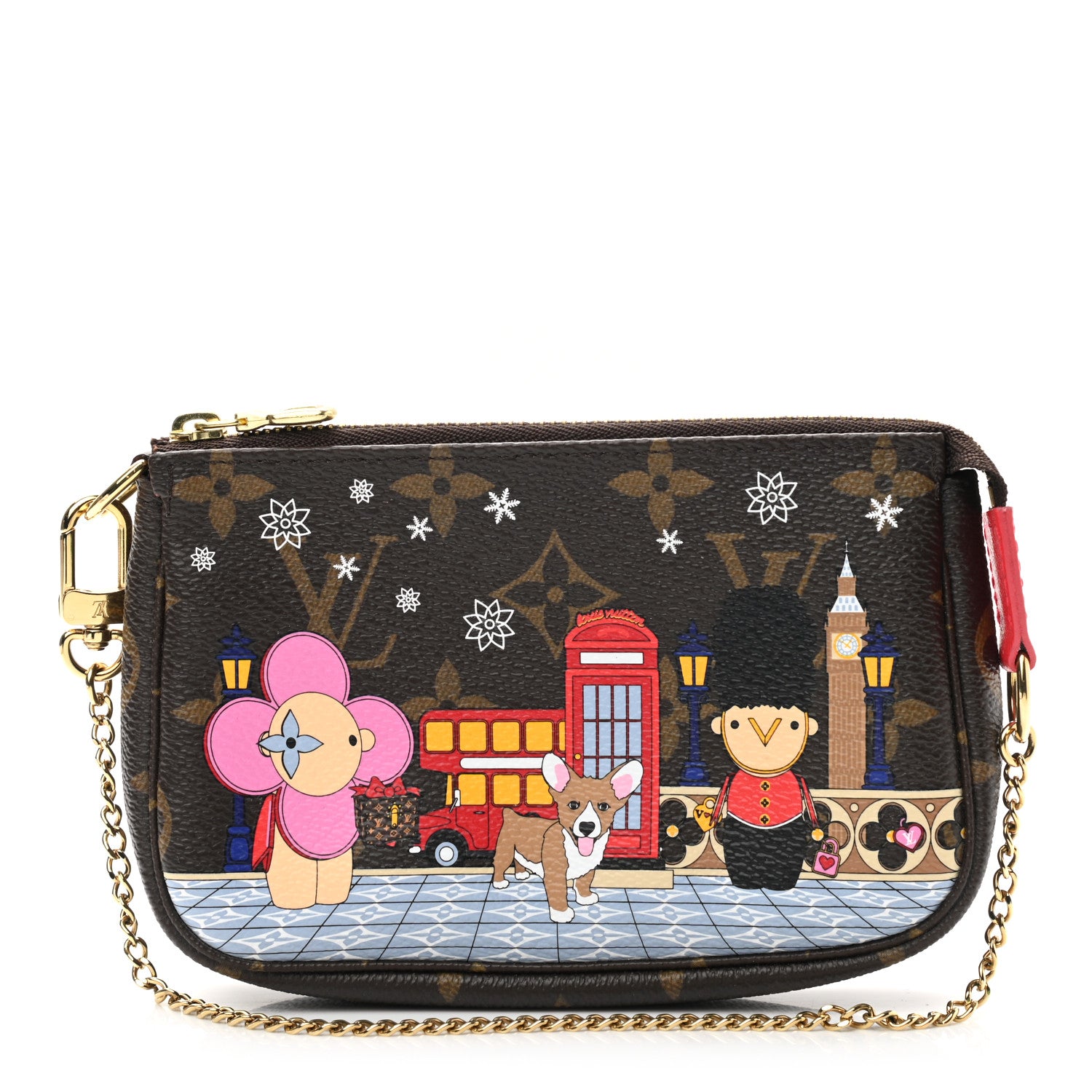 Louis Vuitton Monogram 2021 Christmas Animation London Mini Pochette Accessories Red 1 of 6
