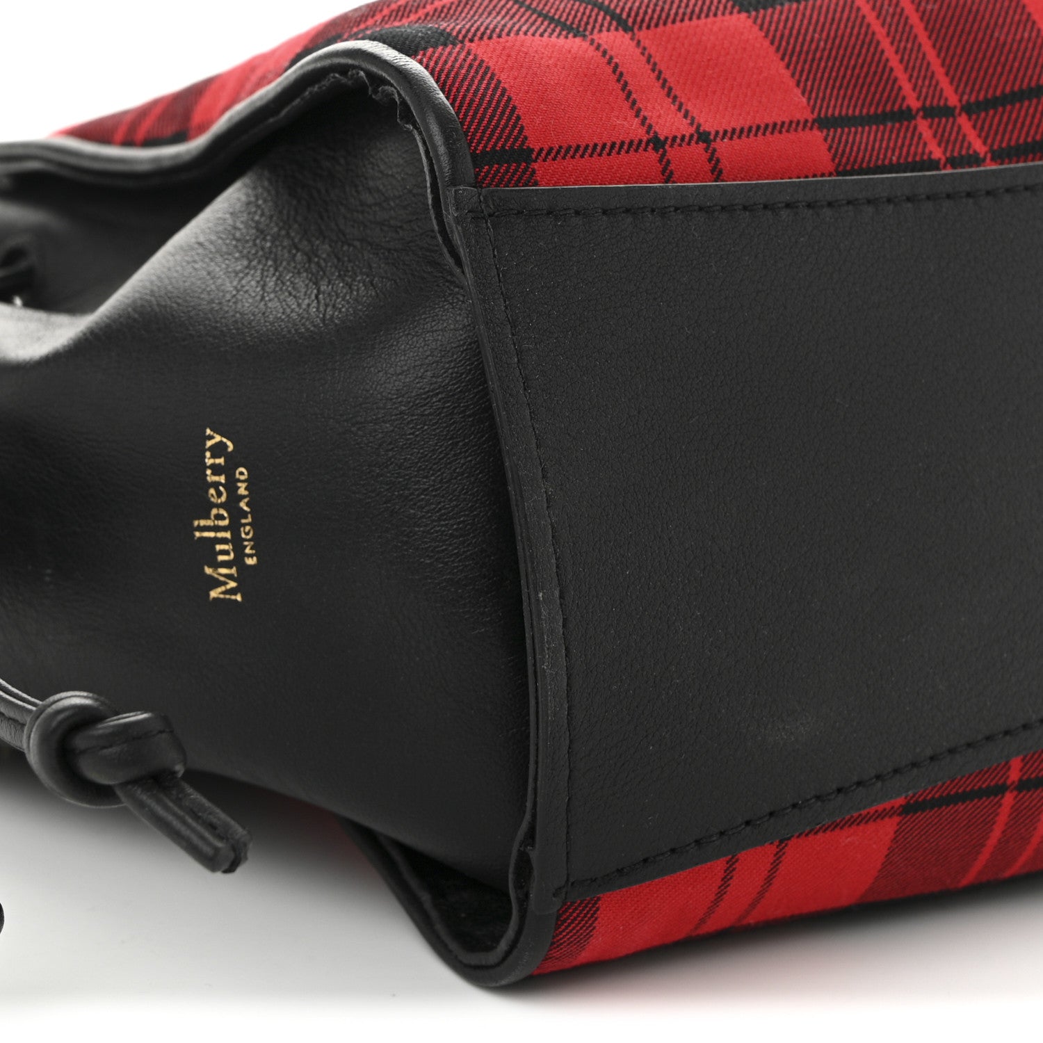 Mulberry Calfskin Tartan Cotton Canvas Small Iris Tote Black Red Multicolor 10 of 12