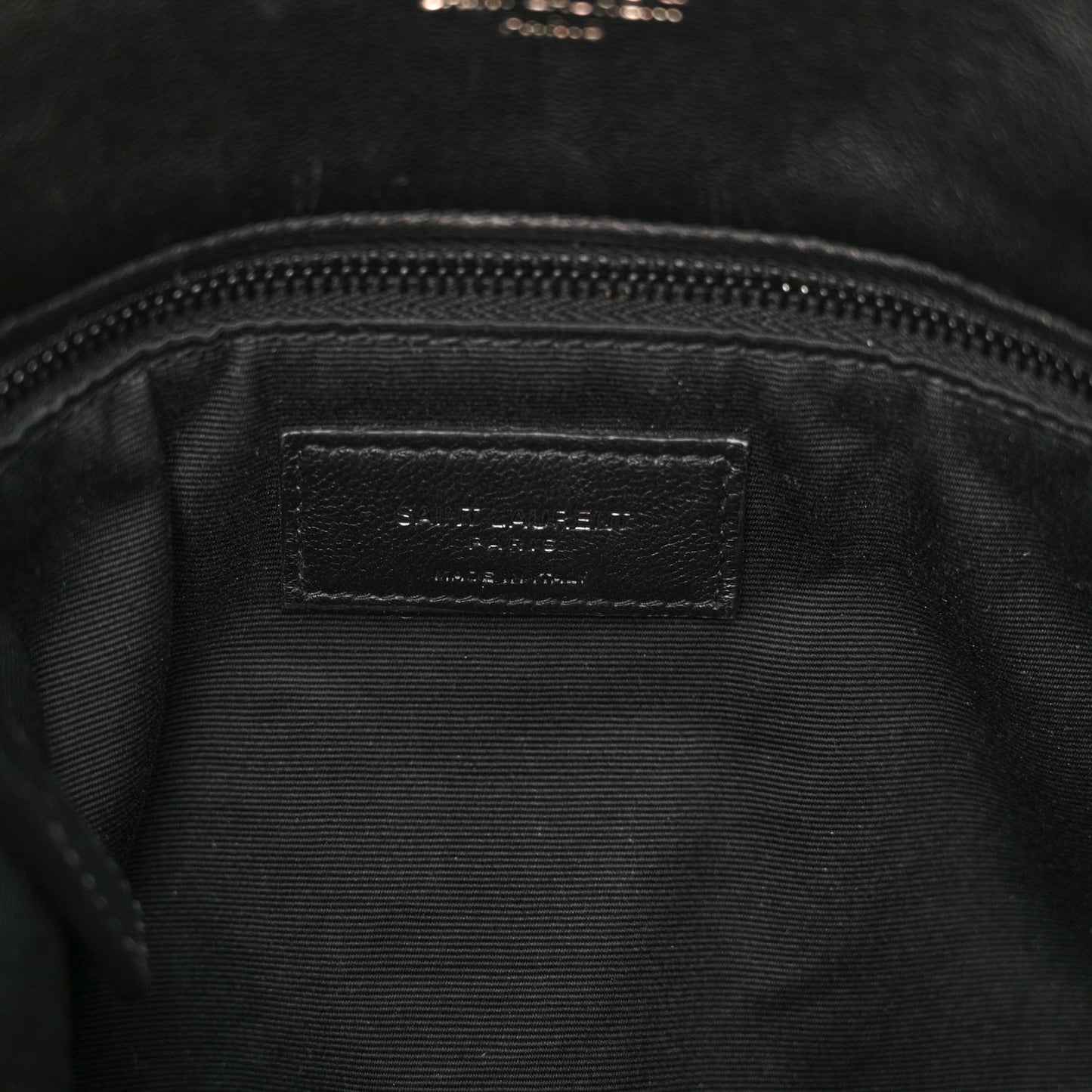 Lambskin Quilted Monogram Monochrome Medium Loulou Puffer Chain Satchel Black